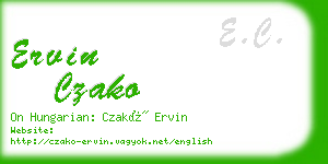 ervin czako business card